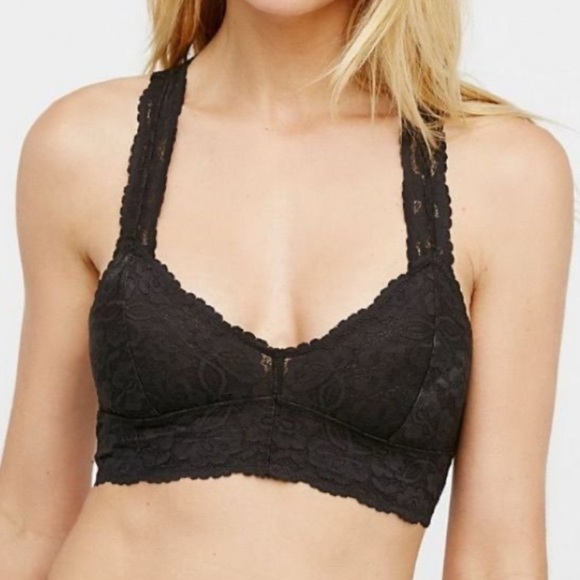 NWOT Intimately Free People Galloon Lace
Bralette sz S Black, Lined, Feminine, - Picture 1 of 8